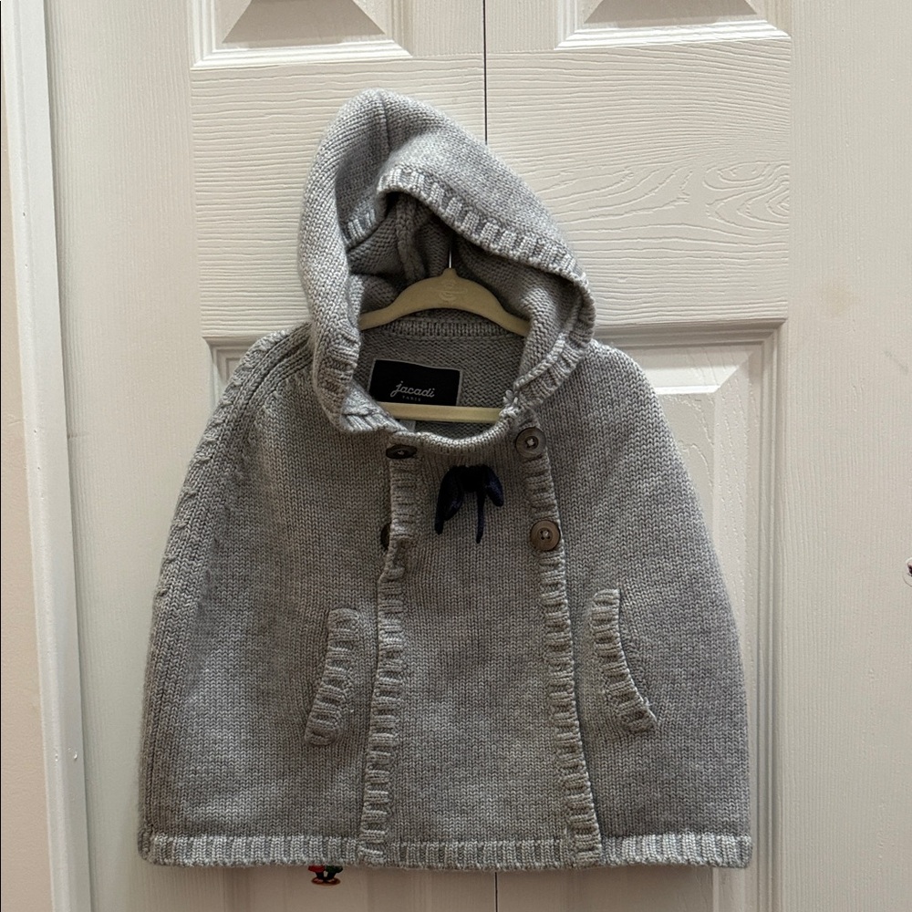 Jacadi Gray Hooded Kids Cape